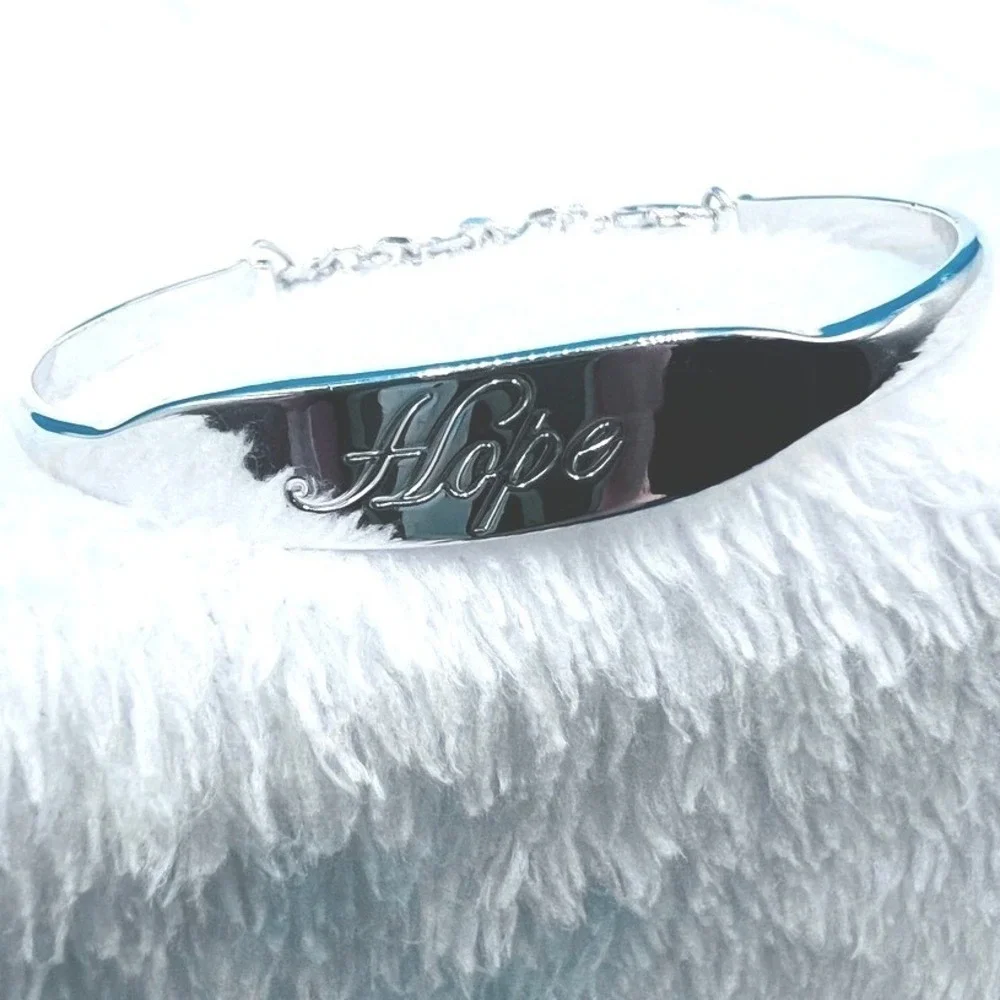 Hope‎ Cuff Bracelet Safety Chain Silver Tone Lia Sophia